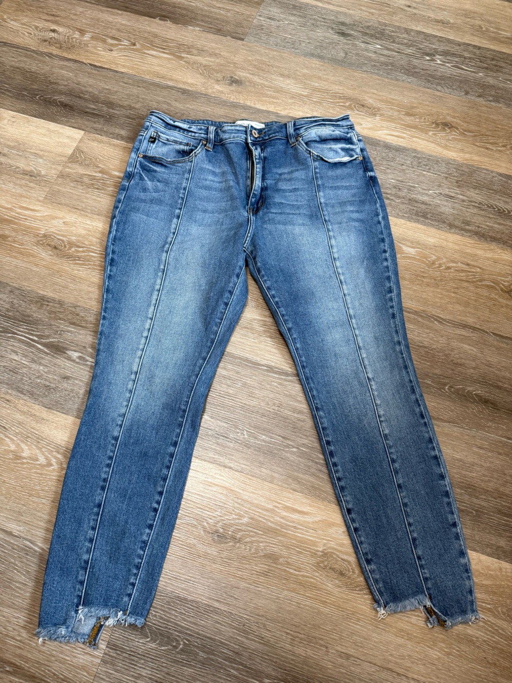 KanCan Medium Wash Skinny Jeans with Front Seam Detail